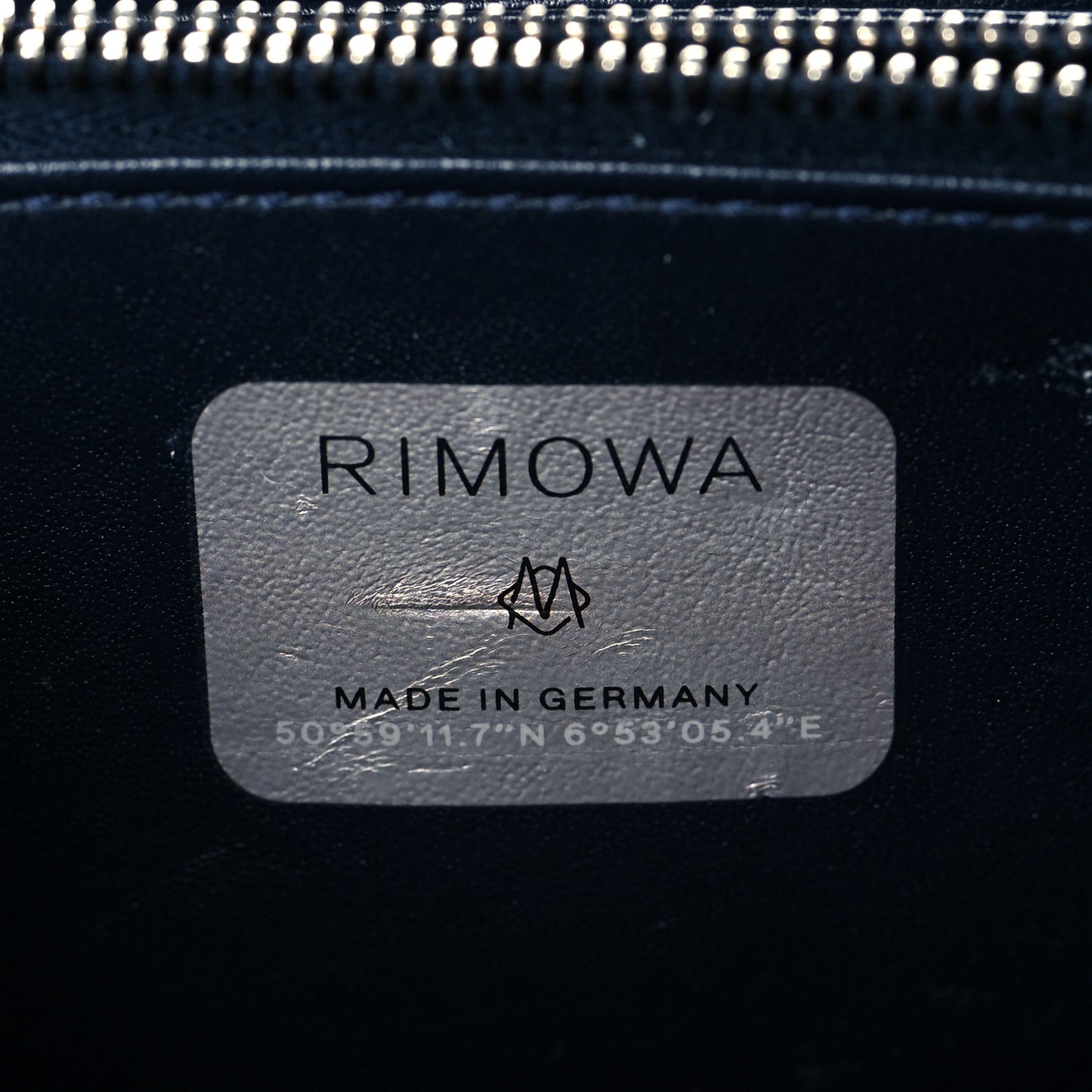 X RIMOWA Aluminum Personal Clutch On Strap Bleu