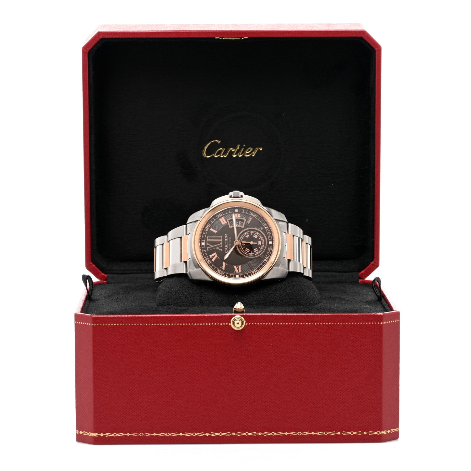 Cartier Stainless Steel 18K Pink Gold 42mm Calibre de Cartier Automatic Watch Brown 5 of 5