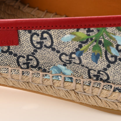 Gucci GG Supreme Monogram Blooms Espadrilles 36 Beige Blue Navy Hibiscus Red 11 of 11