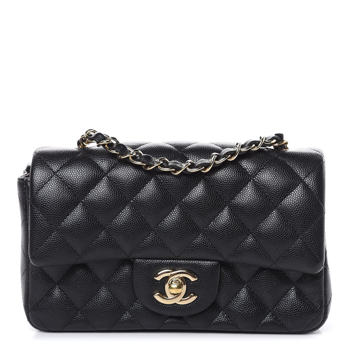 Caviar Quilted Mini Rectangular Flap Black