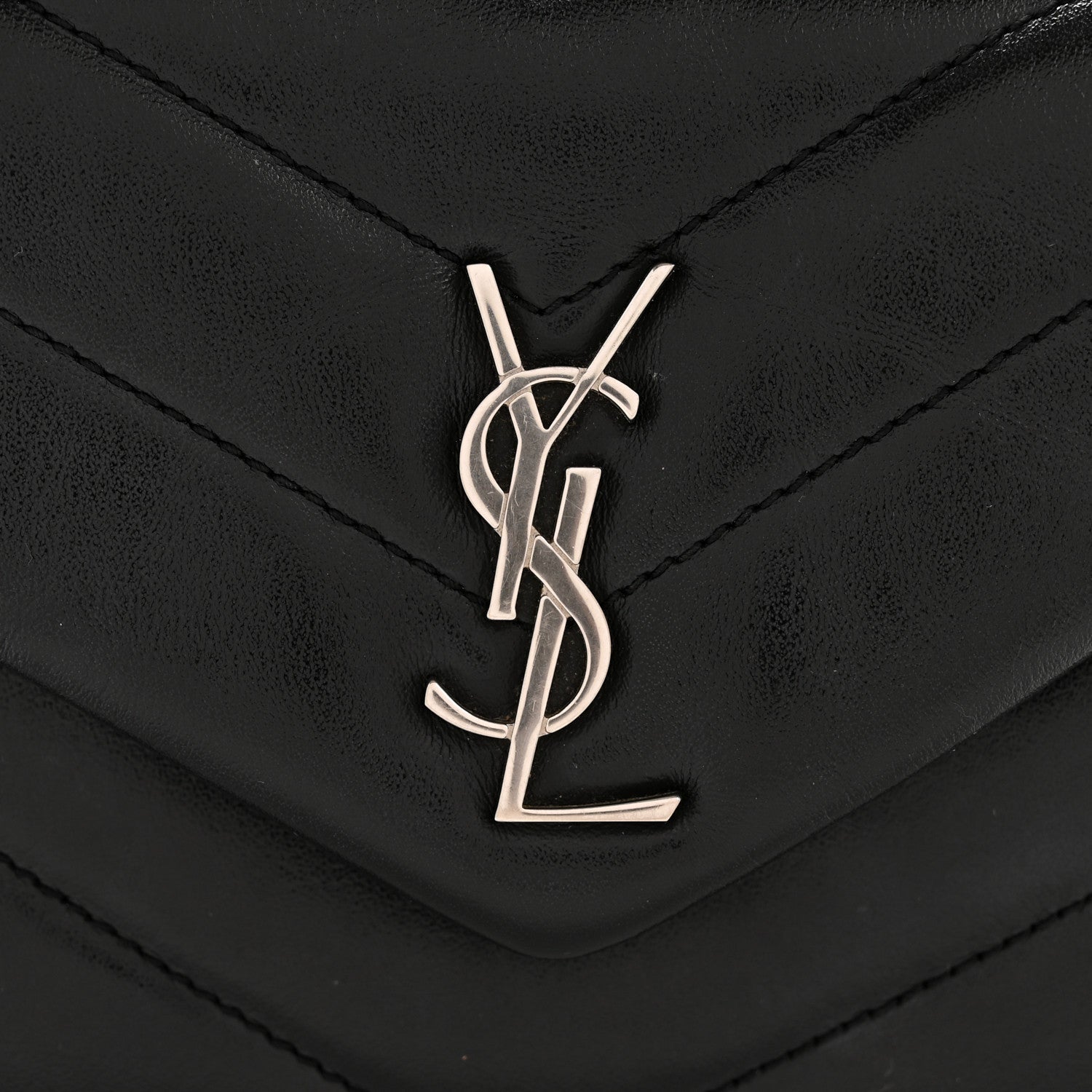 Saint Laurent Calfskin Y Quilted Monogram Toy Loulou Crossbody Bag Black 13 of 14