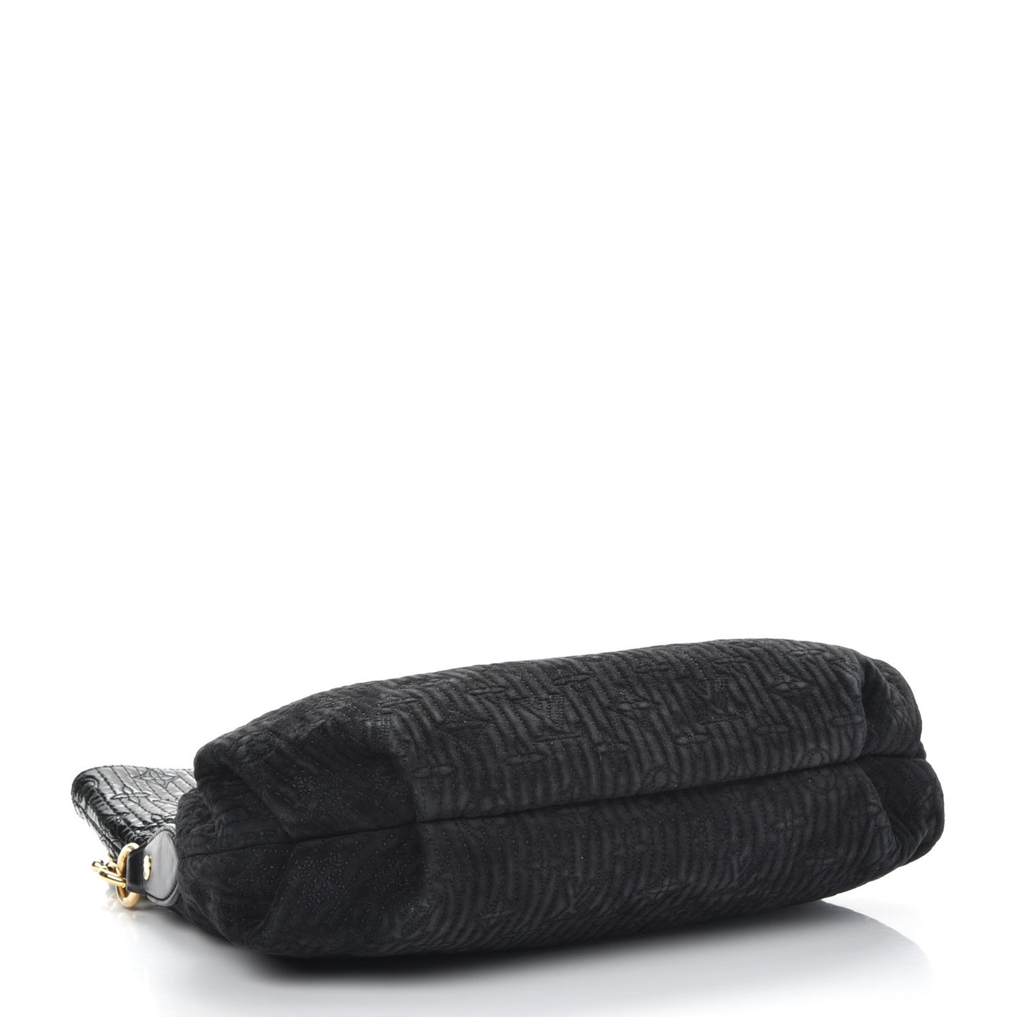 Suede Monogram Motard Afterdark Clutch Black