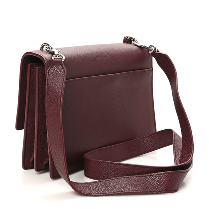 Saint Laurent Calfskin Monogram Medium Sunset Satchel Rouge Legion 2 of 9