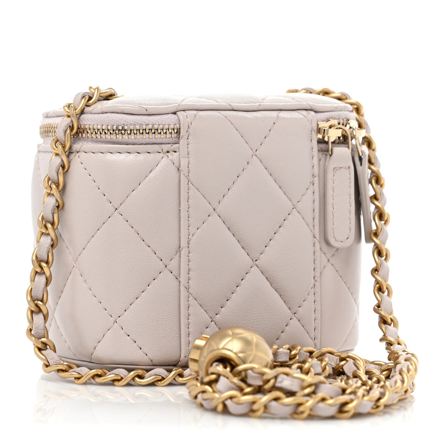 Chanel Lambskin Quilted Pearl Crush Mini Vanity Case With Chain Light Purple 3 of 10