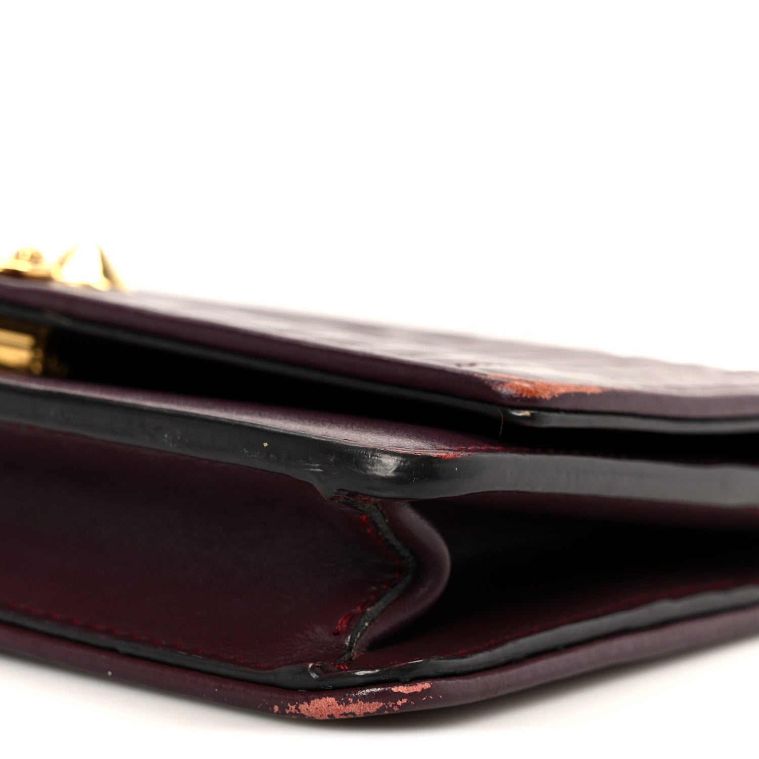 Fendi Shiny Nappa Trapuntata Dotcom Tube Wallet On Chain Bordeaux 11 of 13