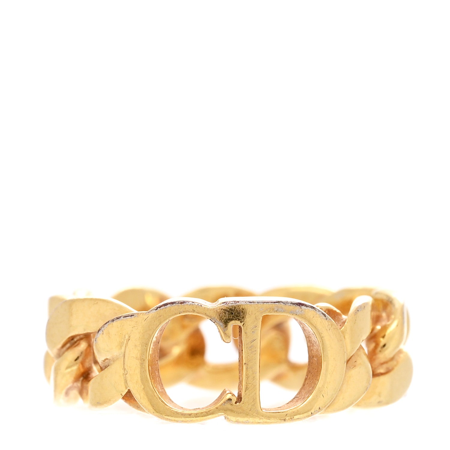 Christian Dior Metal Danseuse Etoile Chain Ring L Gold 1 of 5