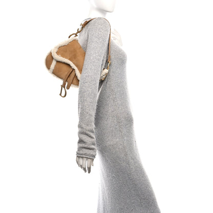 Christian Dior Shearling Saddle Bag Camel 2 of 11