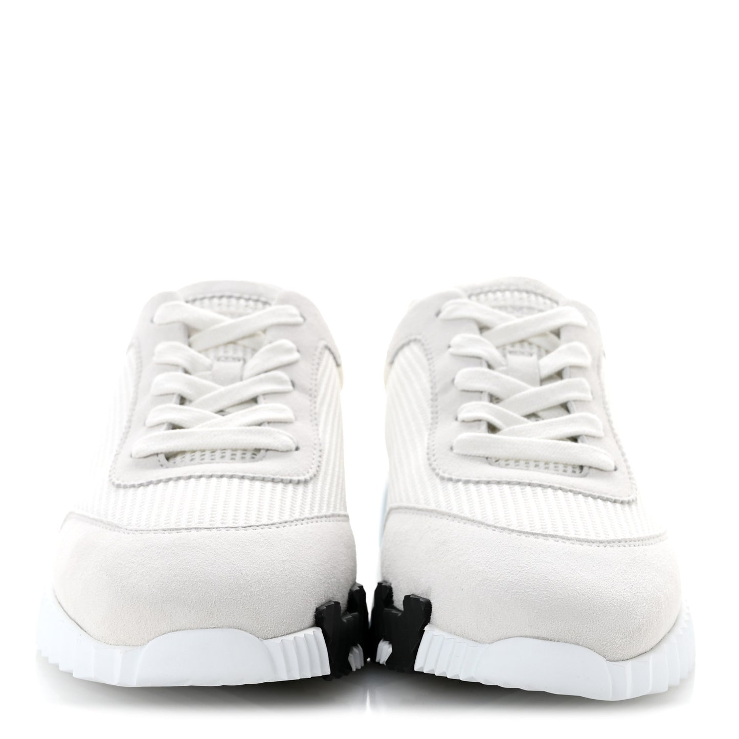 Technical Mesh Suede Goatskin Bouncing Sneakers 37 White