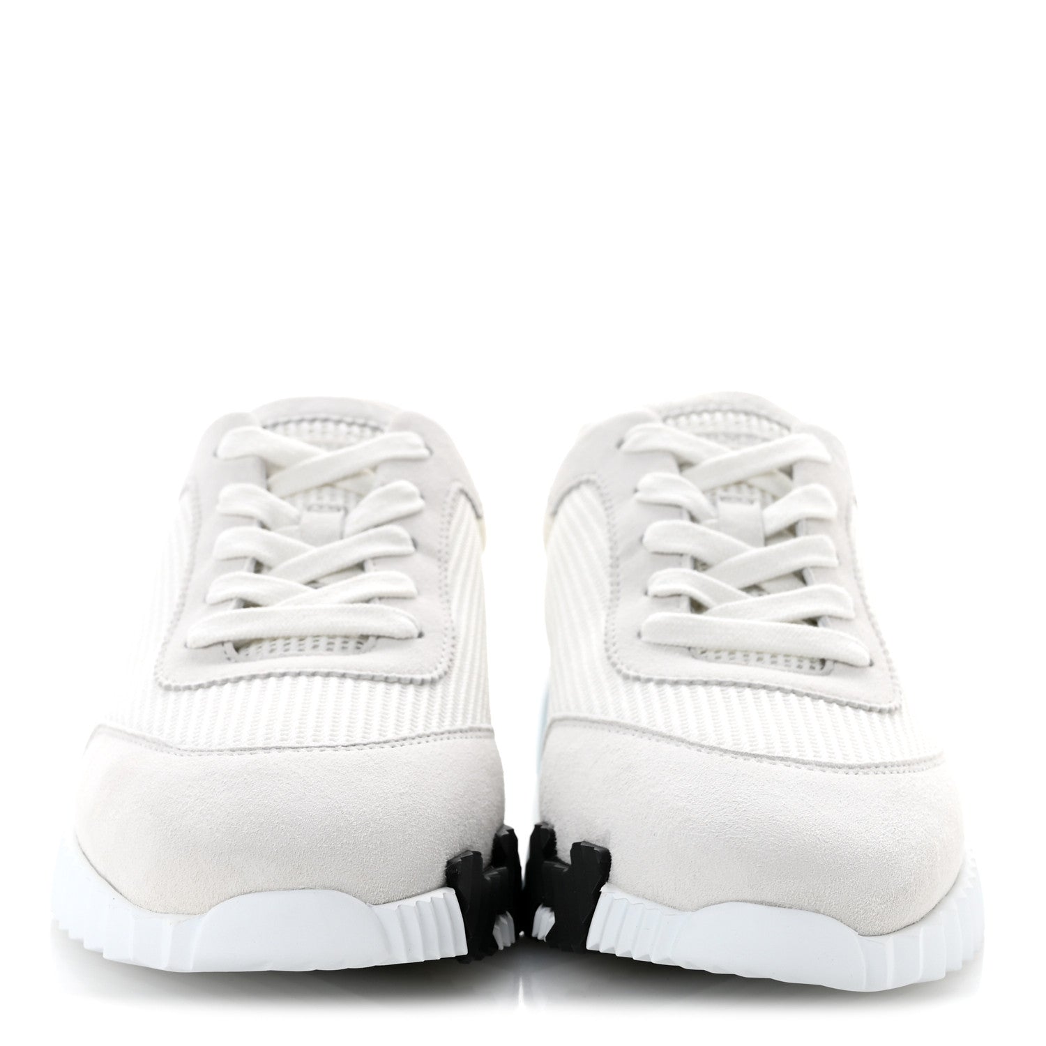 Hermes Technical Mesh Suede Goatskin Bouncing Sneakers 37 White 3 of 11