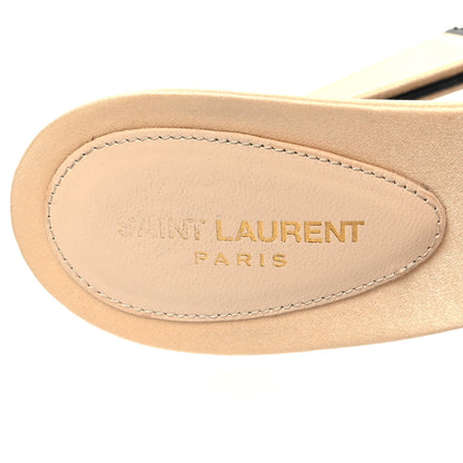 Saint Laurent Calfskin Satin Crystal Gippy 110 Sandals 40 Soft Nude 8 of 11