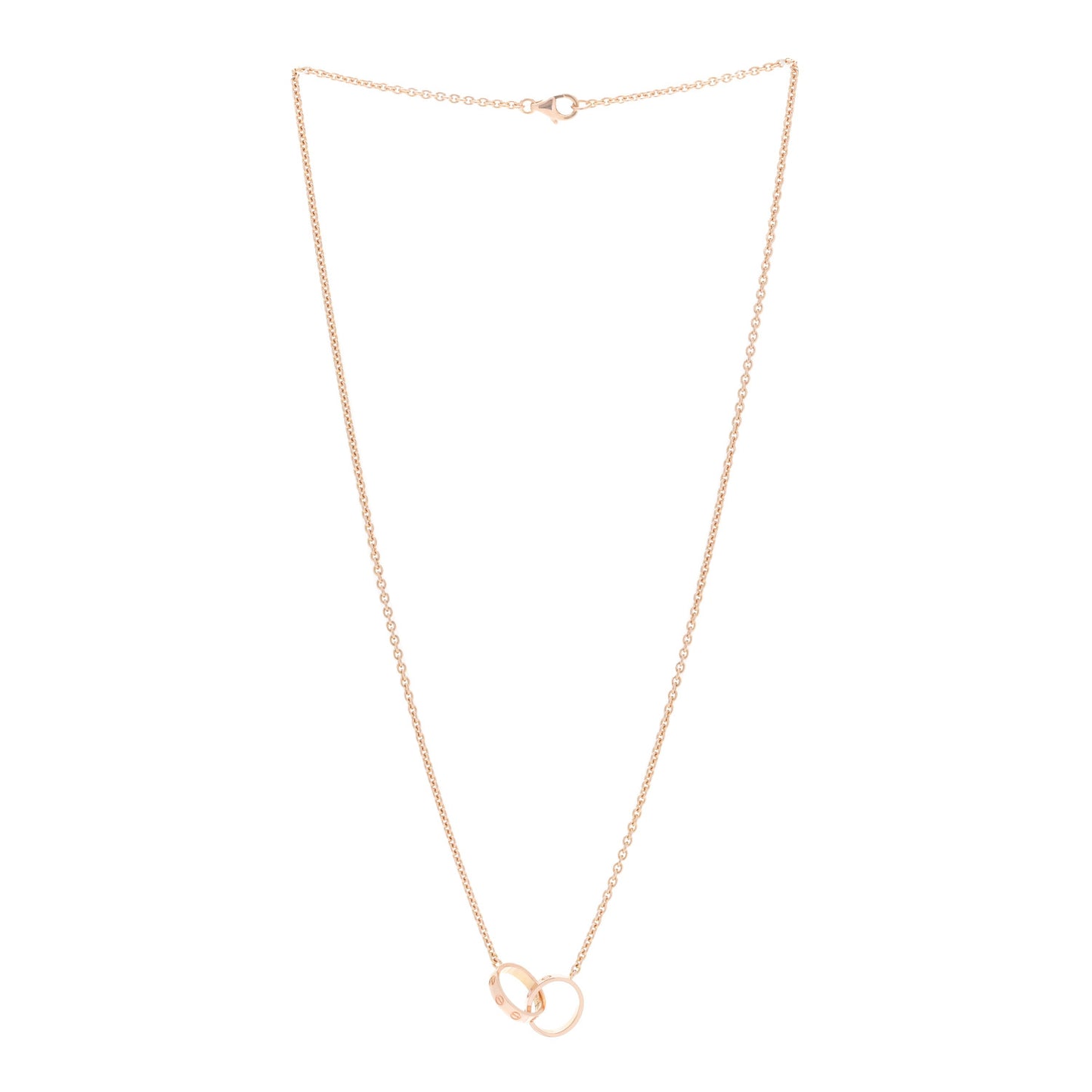 18K Pink Gold Interlocking LOVE Necklace