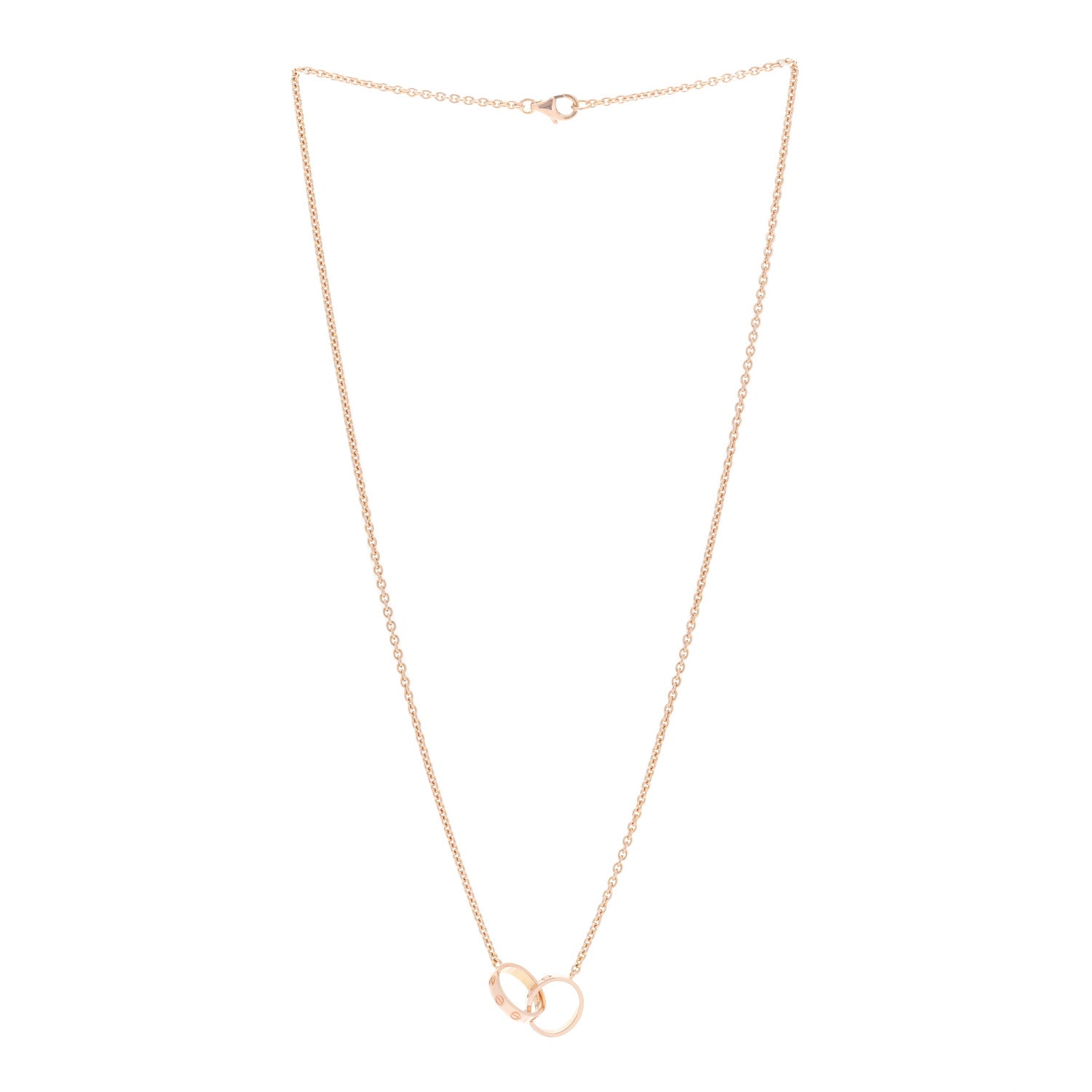 Cartier 18K Pink Gold Interlocking LOVE Necklace 1 of 5