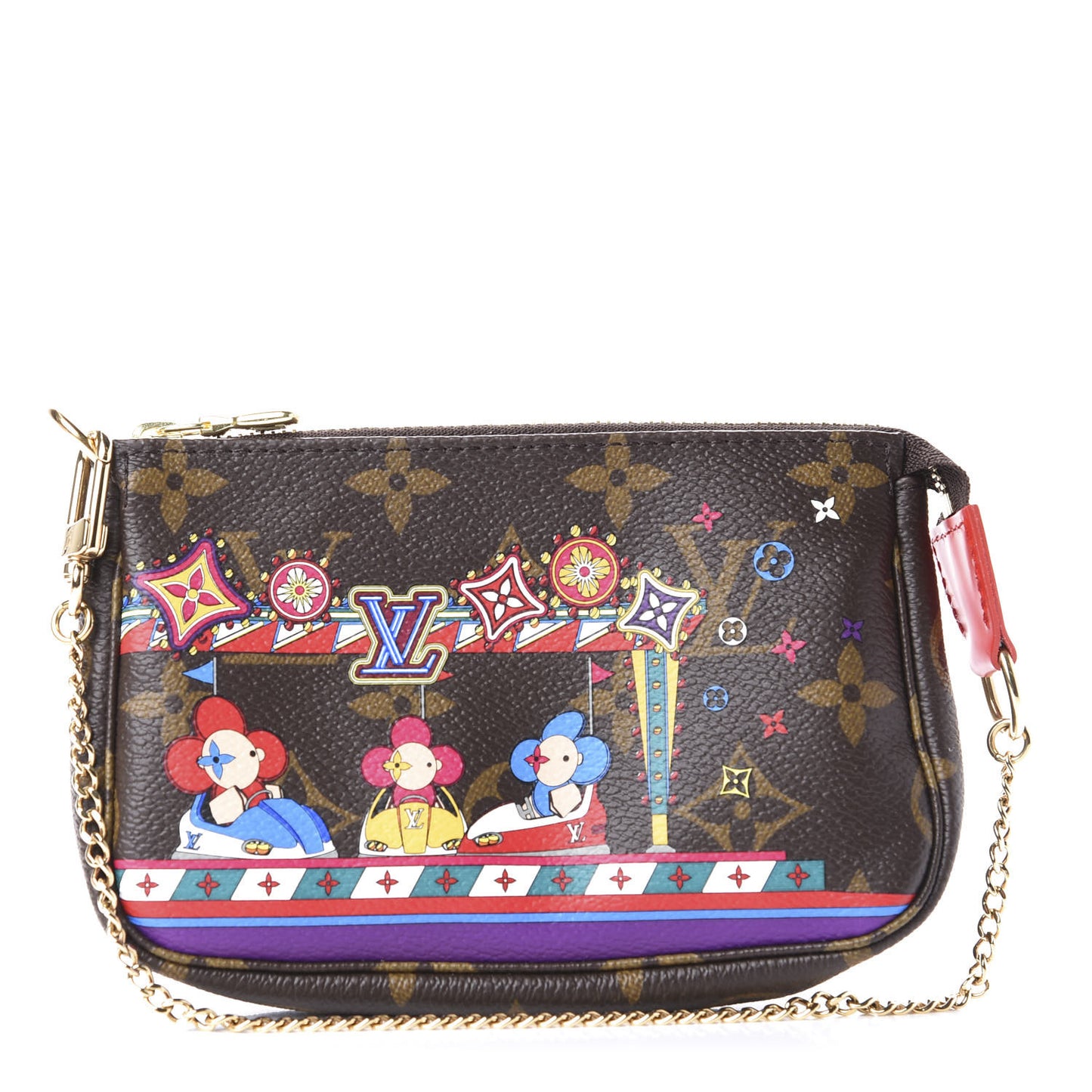 Monogram 2020 Christmas Animation Bumper Cars Mini Pochette Accessories Coquelicot