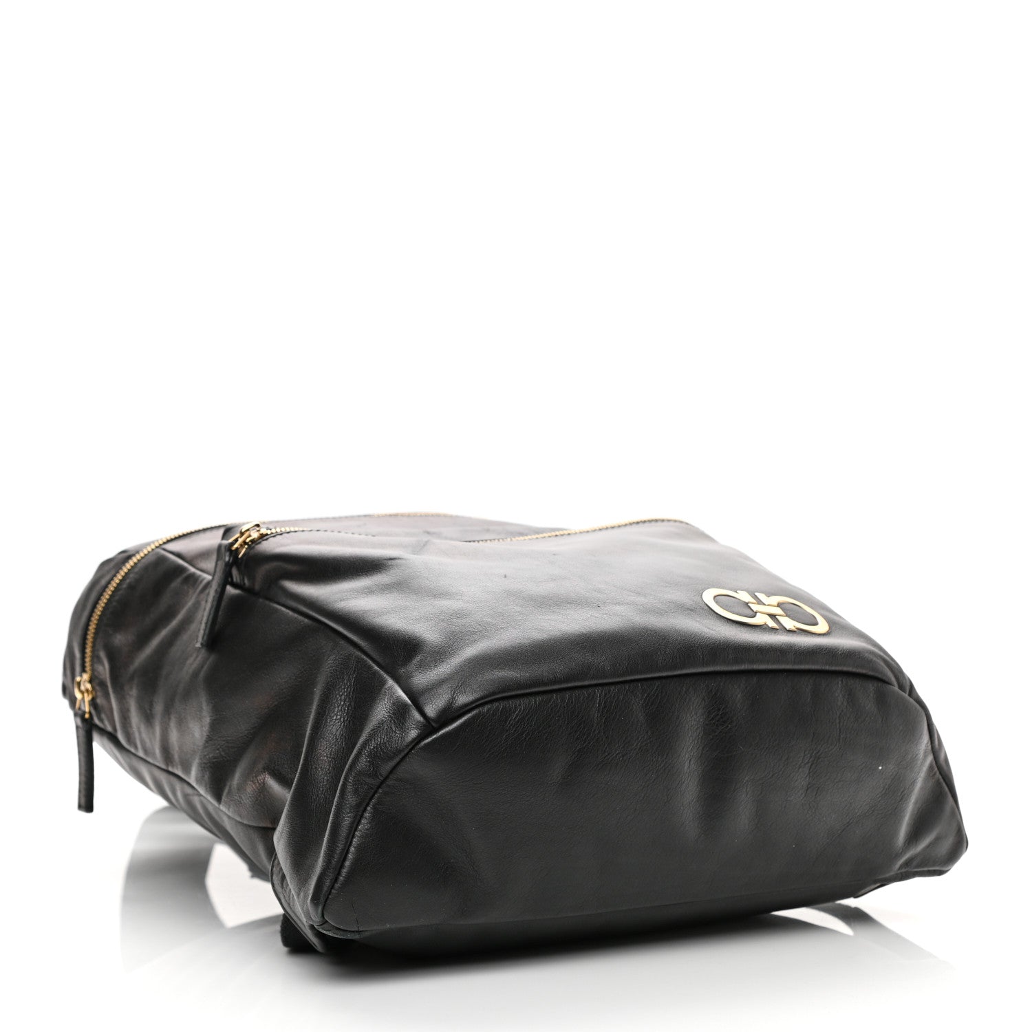 Salvatore Ferragamo Calfskin Nevada Gancini Backpack Black 4 of 11
