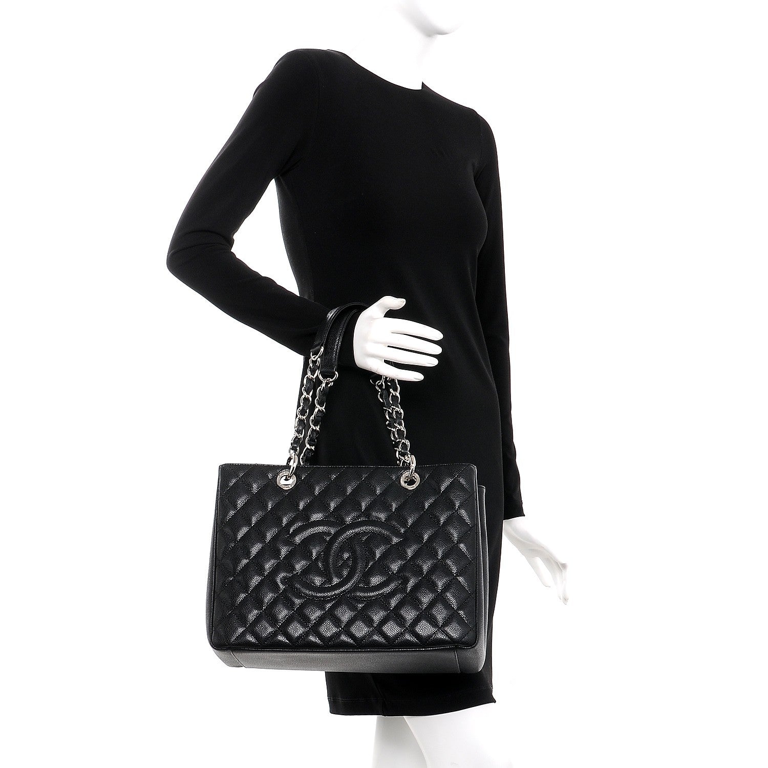 Chanel Caviar Quilted Grand Shopping Tote GST Black 2 of 9