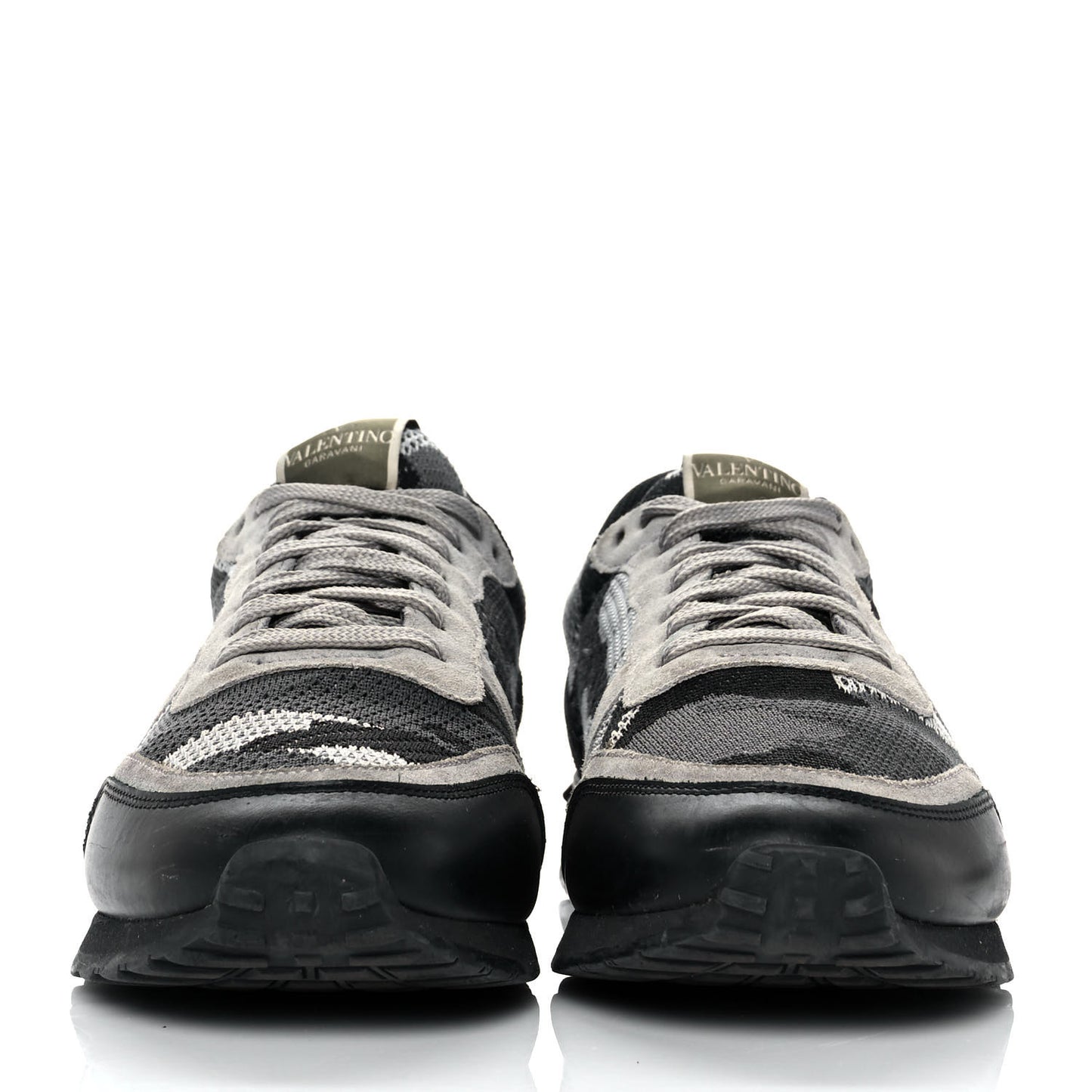 Mesh Fabric Suede Camouflage Mens Rockrunner Sneakers 42 Grigio Anthracite Black