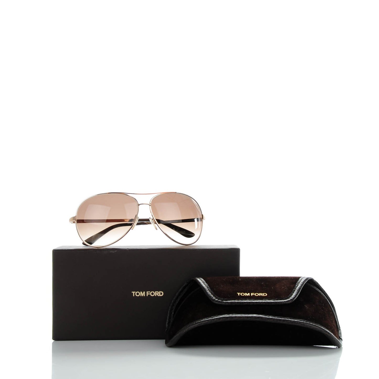 Metal Charles Aviator Sunglasses TF35 Gold