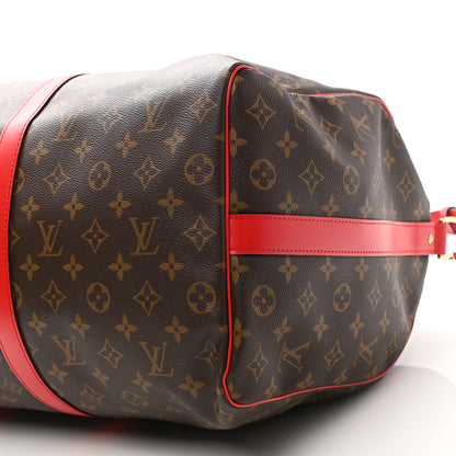 Louis Vuitton Calfskin Monogram Keepall Bandouliere 50 Coquelicot 9 of 9