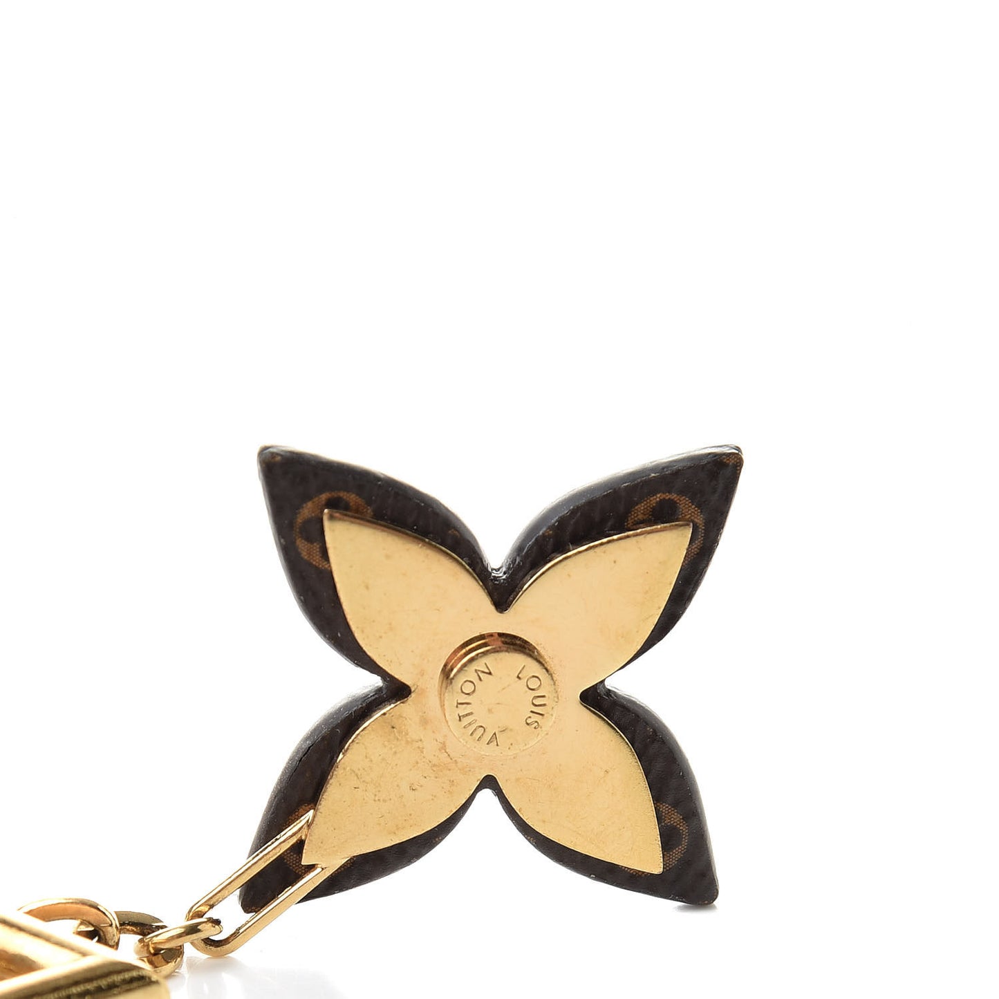 Monogram Blooming Flowers Bag Charm Key Holder Brown