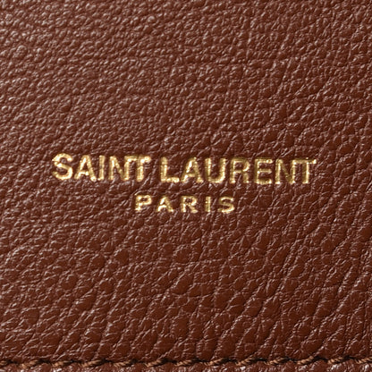 Saint Laurent Sheepskin Matelasse Chevron Monogram Large College Satchel Cognac 7 of 14
