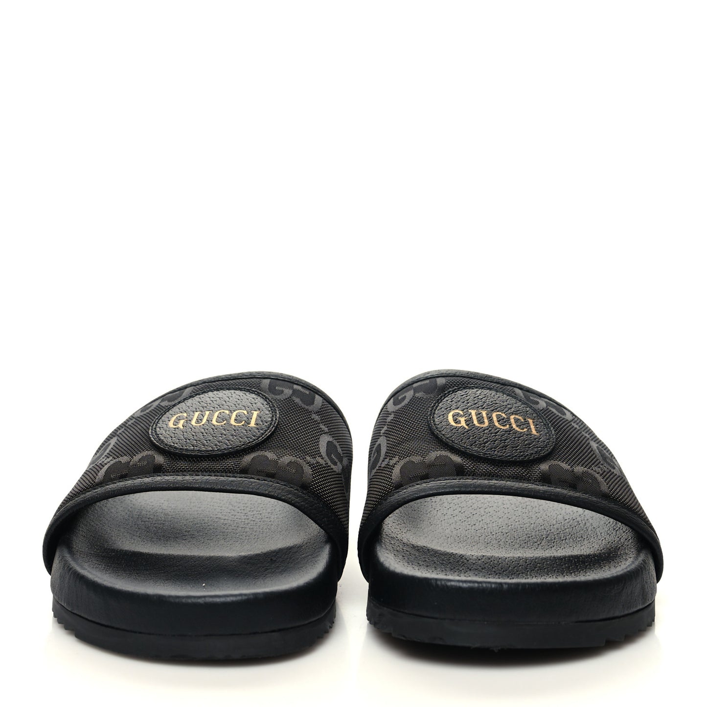 Econyl Nylon Demetra GG Monogram Mens Off the Grid Slide Sandals 5 Black