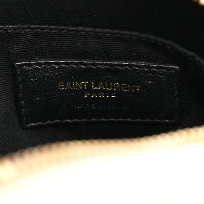 Saint Laurent Grain De Poudre Matelasse Chevron Quilted Round Vinyle Camera Bag Crema Soft 6 of 11