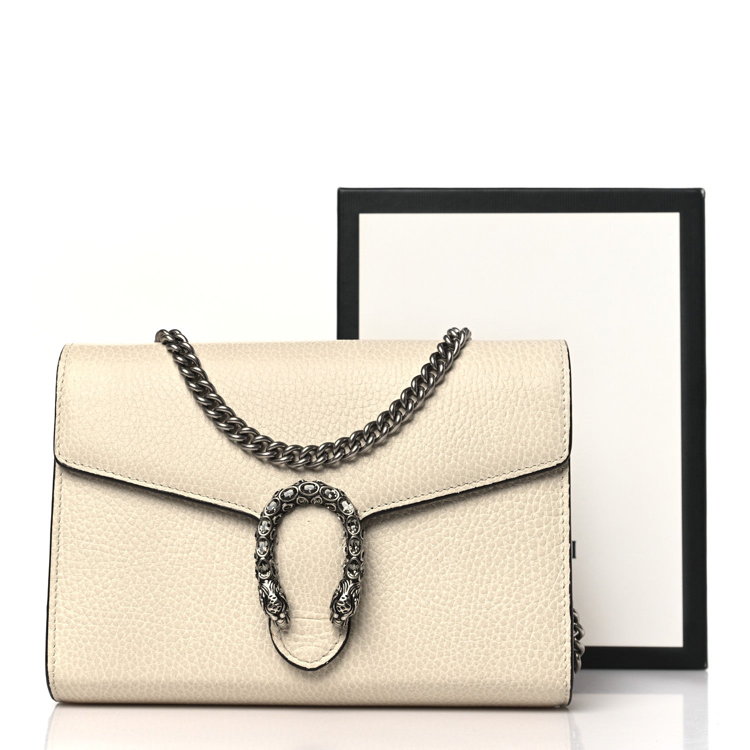 Gucci Dollar Calfskin Mini Dionysus Chain Wallet Mystic White 13 of 13
