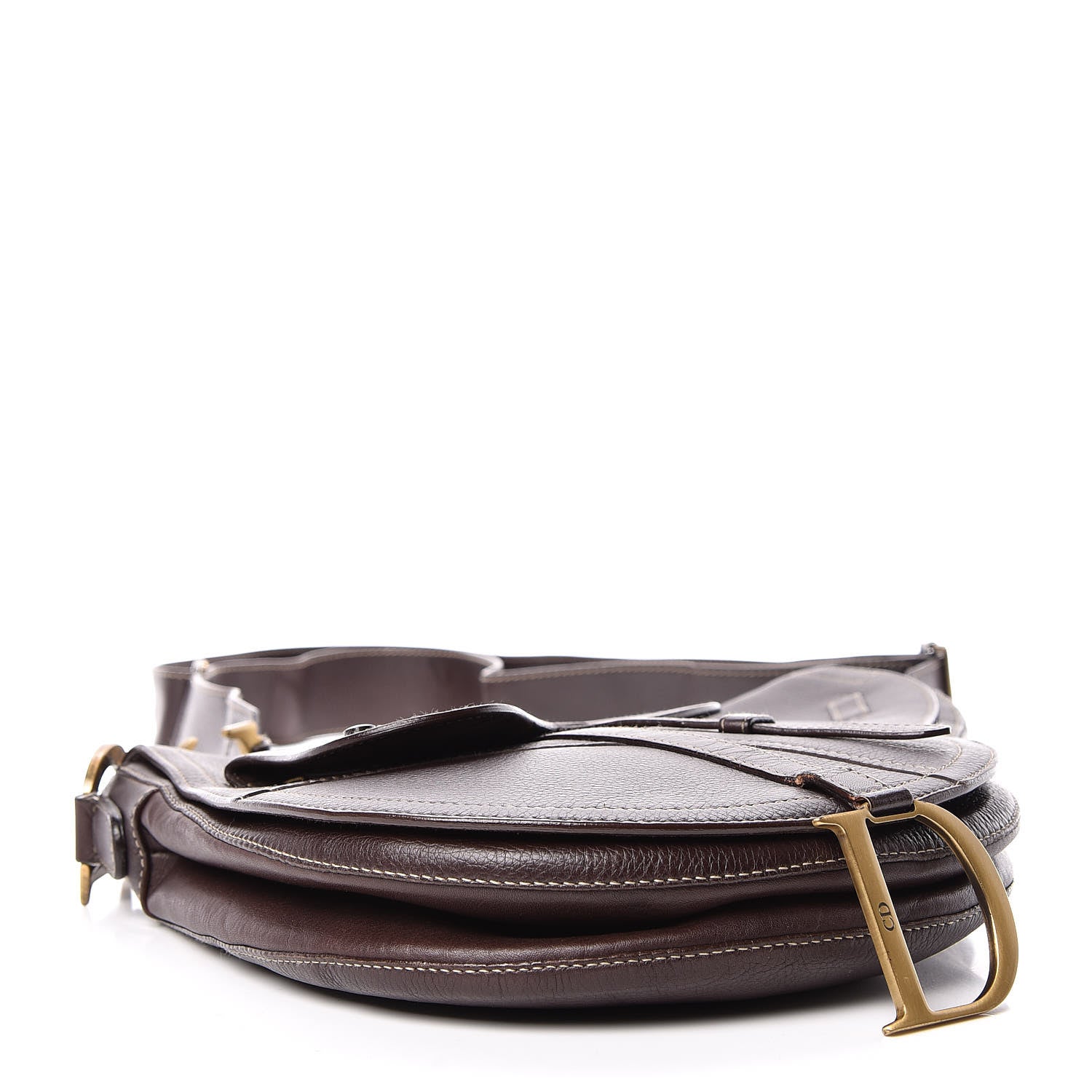 Christian Dior Calfskin Baudrier Saddle Bag Brown 4 of 11
