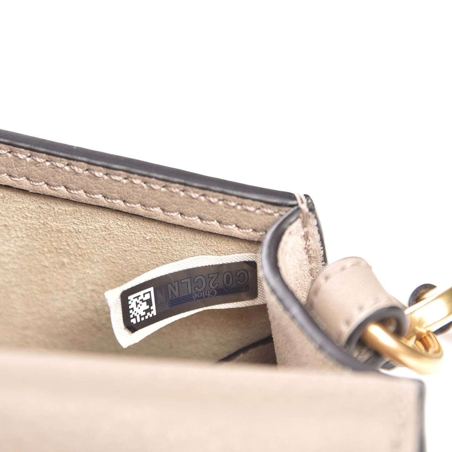 Calfskin Suede Small Nile Bracelet Bag Motty Grey