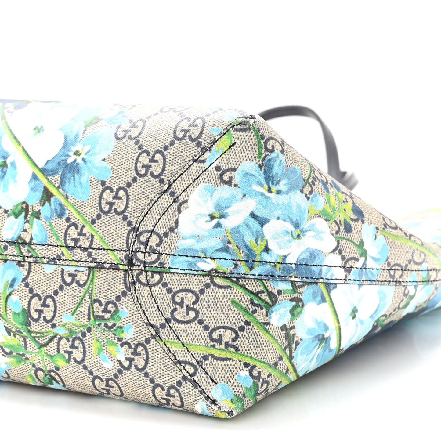 GG Supreme Monogram Blooms Medium Reversible Tote Beige Blue Navy