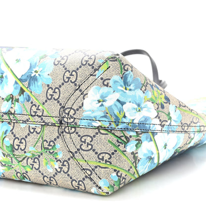 Gucci GG Supreme Monogram Blooms Medium Reversible Tote Beige Blue Navy 16 of 19