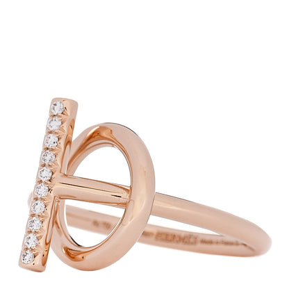 Hermes 18K Rose Gold Diamond PM Echappee Ring 52 6 3 of 6
