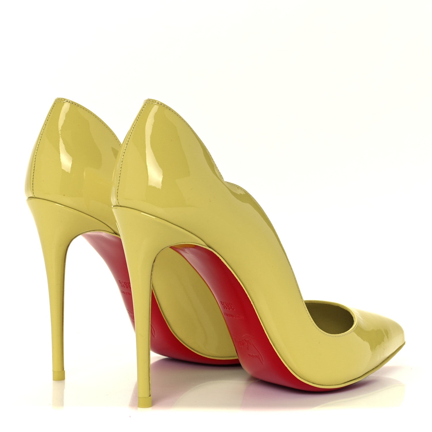 Christian Louboutin Patent Hot Chick 100 Pumps 36.5 Citrus 4 of 11
