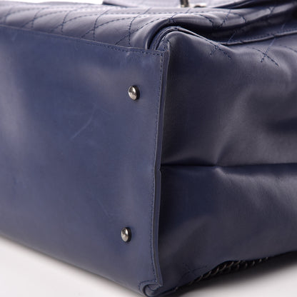 Chanel Calfskin Stitched Large Urban Luxury Drawstring Backpack Navy Blue 9 of 11