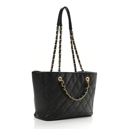 Chanel Caviar Quilted Small Shopping Tote Black 2 of 10