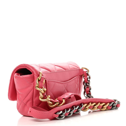 Chanel Lambskin Quilted Chanel 19 Waist Bag Pink 3 of 9