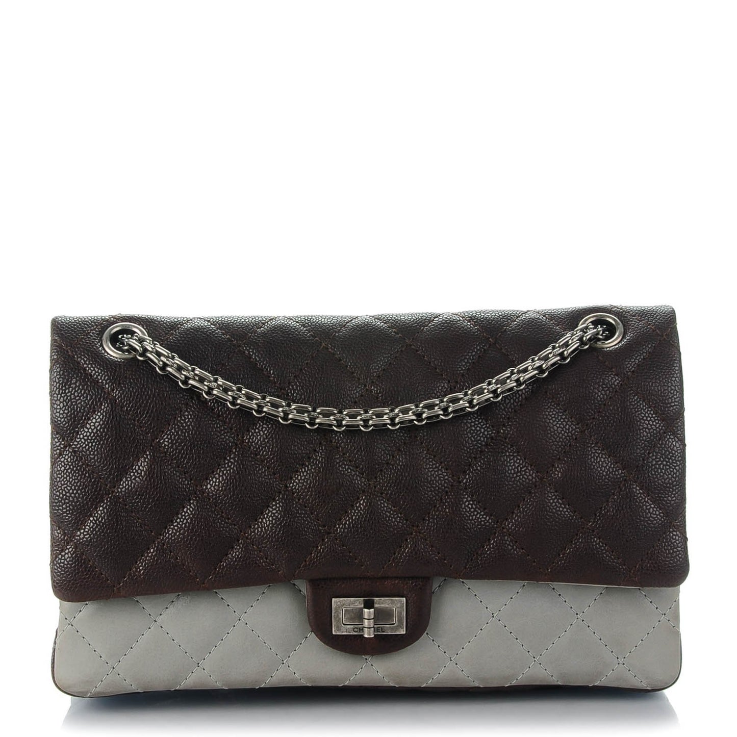 Caviar Iridescent Calfskin Quilted 2.55 Reissue 226 Flap Brown Grey