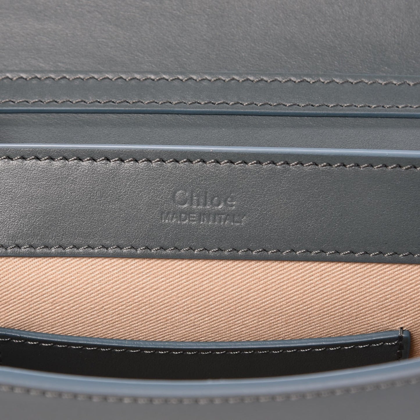Calfskin Suede C Clutch With Chain Cloudy Blue