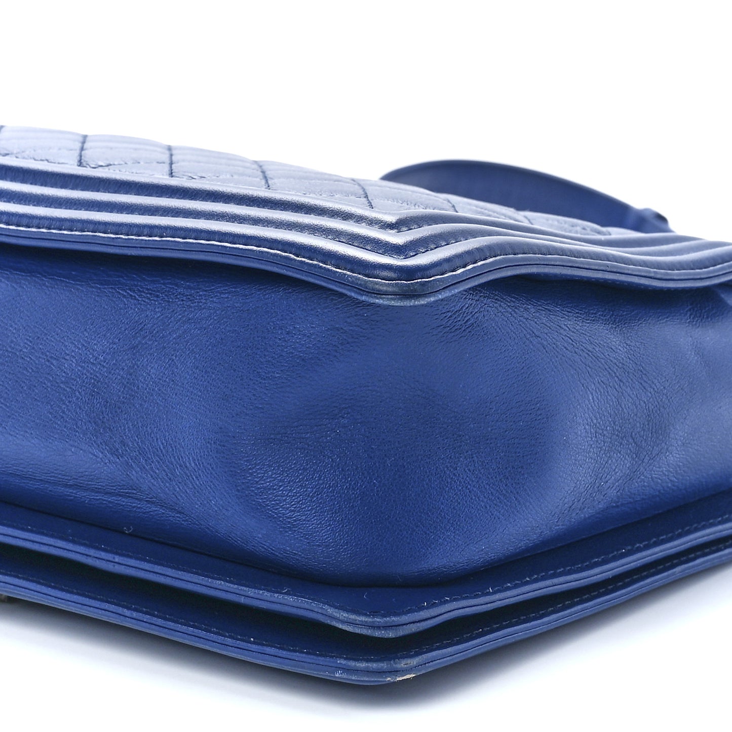 Calfskin Quilted New Medium Boy Flap Blue