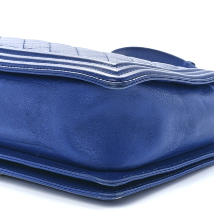 Chanel Calfskin Quilted New Medium Boy Flap Blue 11 of 11