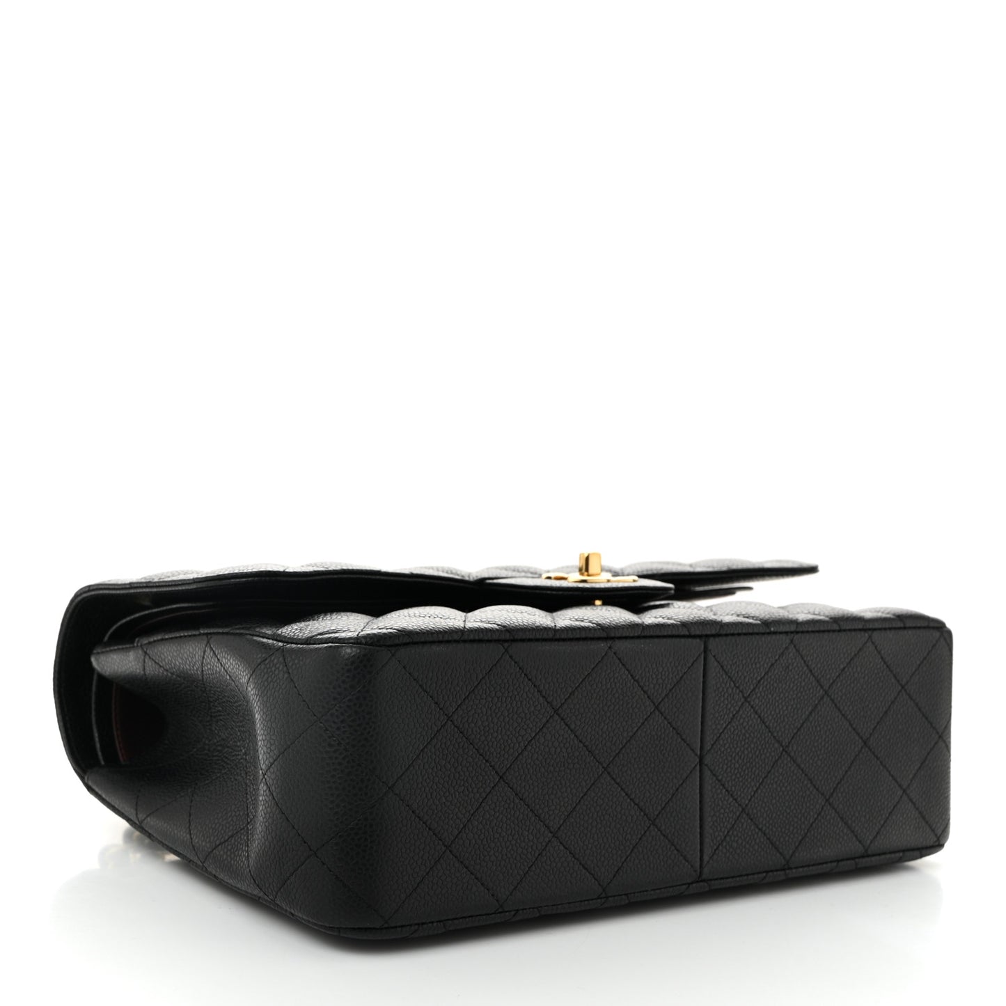 Caviar Quilted Jumbo Double Flap Black