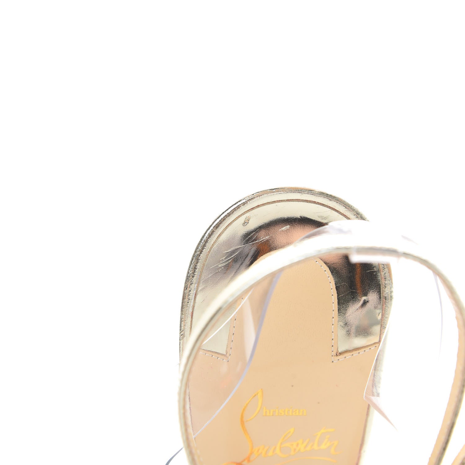 Christian Louboutin PVC Specchio Spikoo 100 Pumps 39 Light Gold 12 of 13