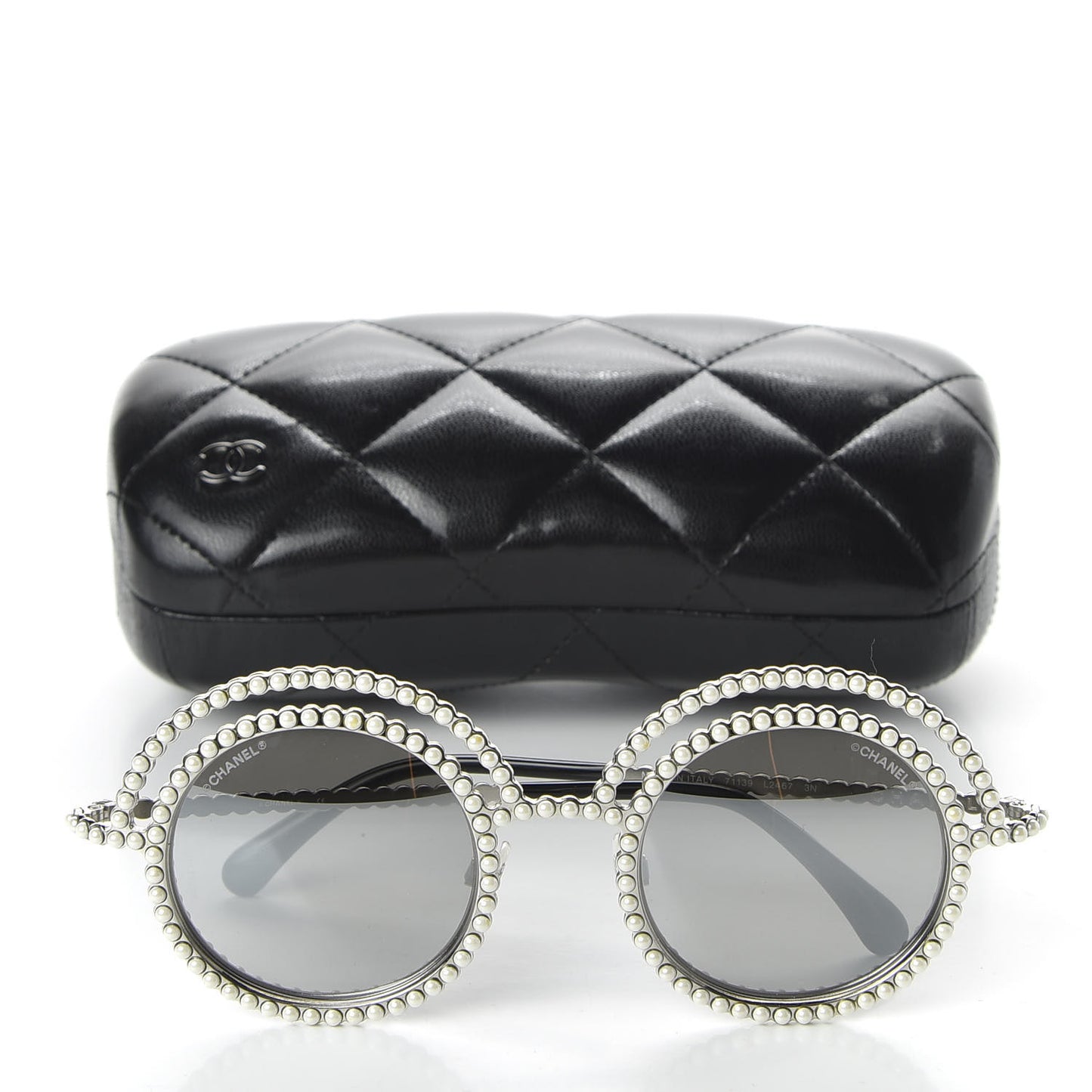 Pearl Round Sunglasses 71139 Silver