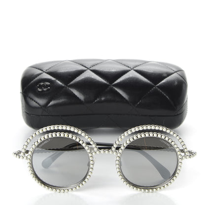 Chanel Pearl Round Sunglasses 71139 Silver 9 of 9