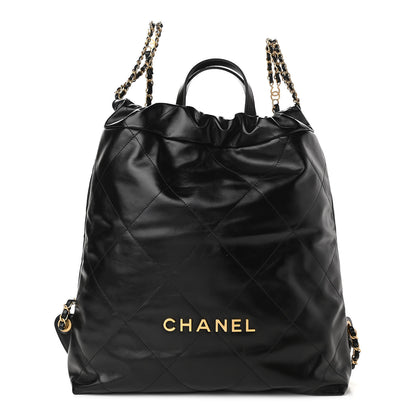 Chanel Shiny Calfskin Quilted Chanel 22 Backpack Black 1 of 10