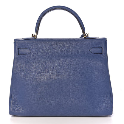 Hermes Taurillon Clemence Kelly Retourne 32 Bleu Brighton 4 of 42