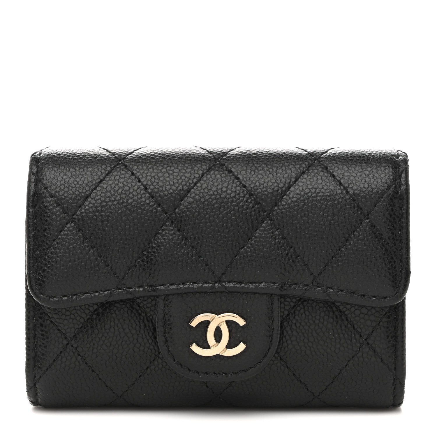 Chanel Caviar Quilted Classic 4 Key Holder Wallet Black 1 of 9