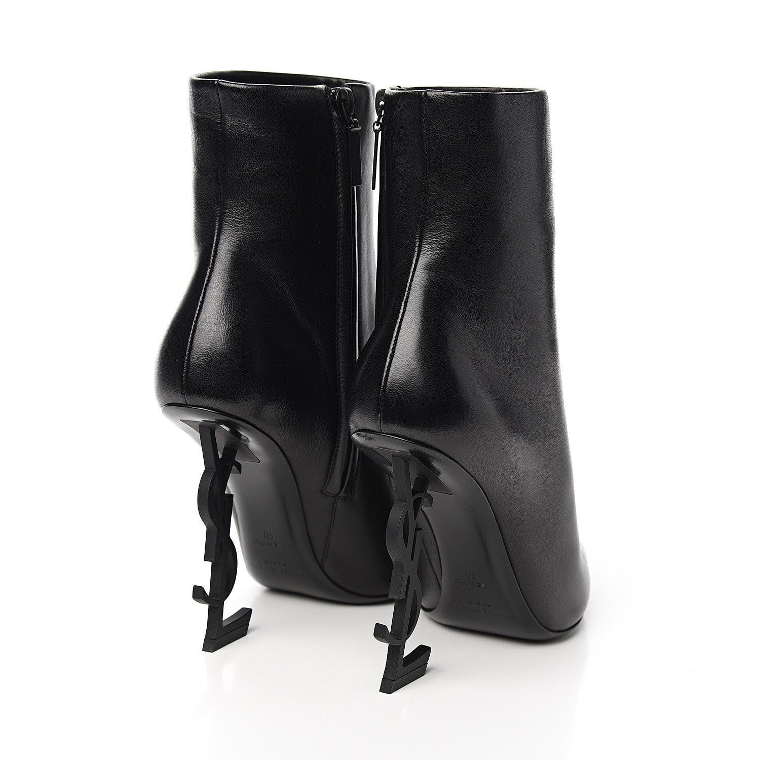Saint Laurent Calfskin Opyum Ankle Boots 40 Black 4 of 9