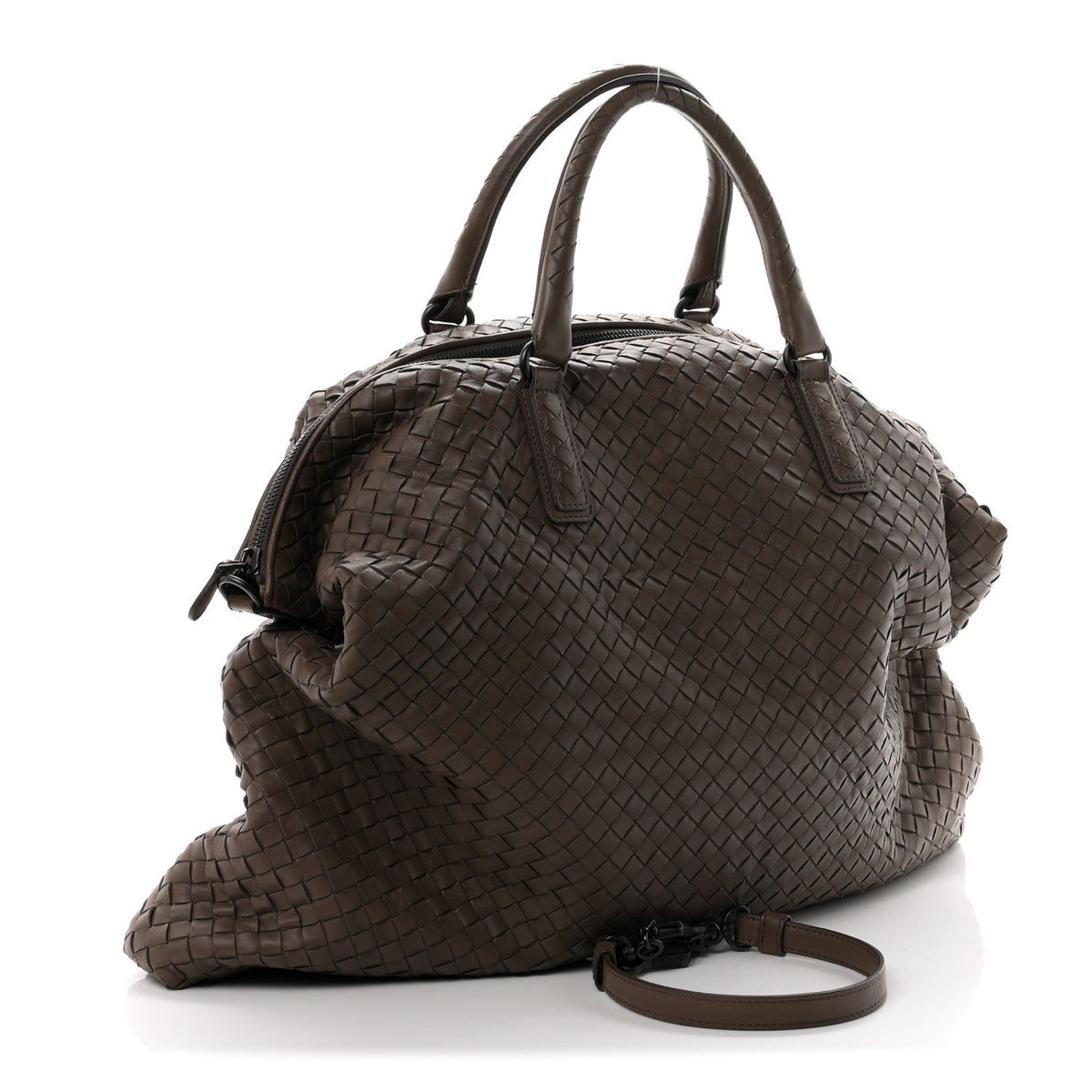 Bottega Veneta Nappa Intrecciato Maxi Convertible Tote Taupe Grey 3 of 10