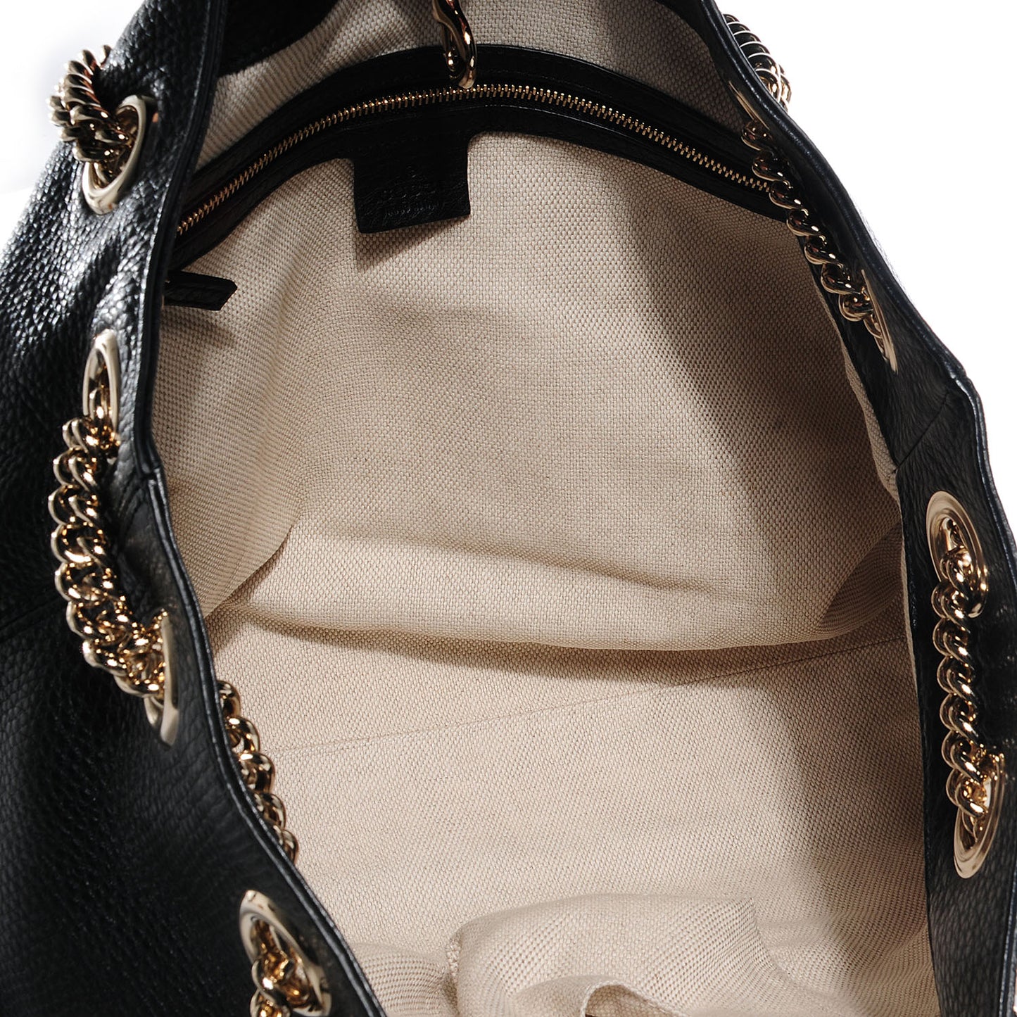 Pebbled Calfskin Medium Soho Chain Shoulder Bag Black